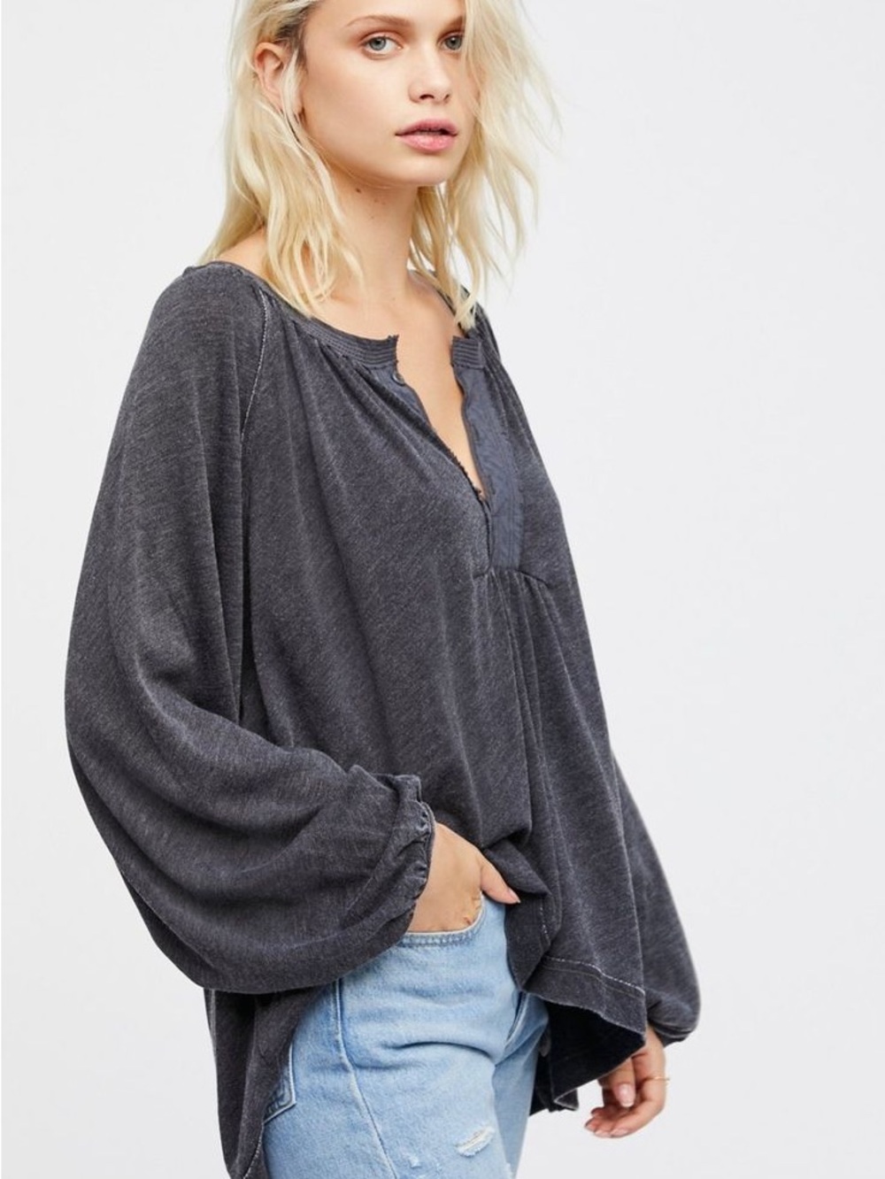 Free People We the free Acadia Henley long sleeve top size Small - Picture 1 of 3